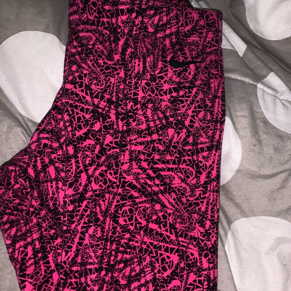 Nike black and pink print leggings